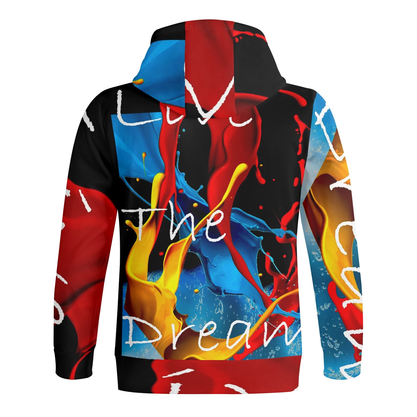 LIVE THE DREAM Adult Full Zip Turtleneck Hoodie Streetwear