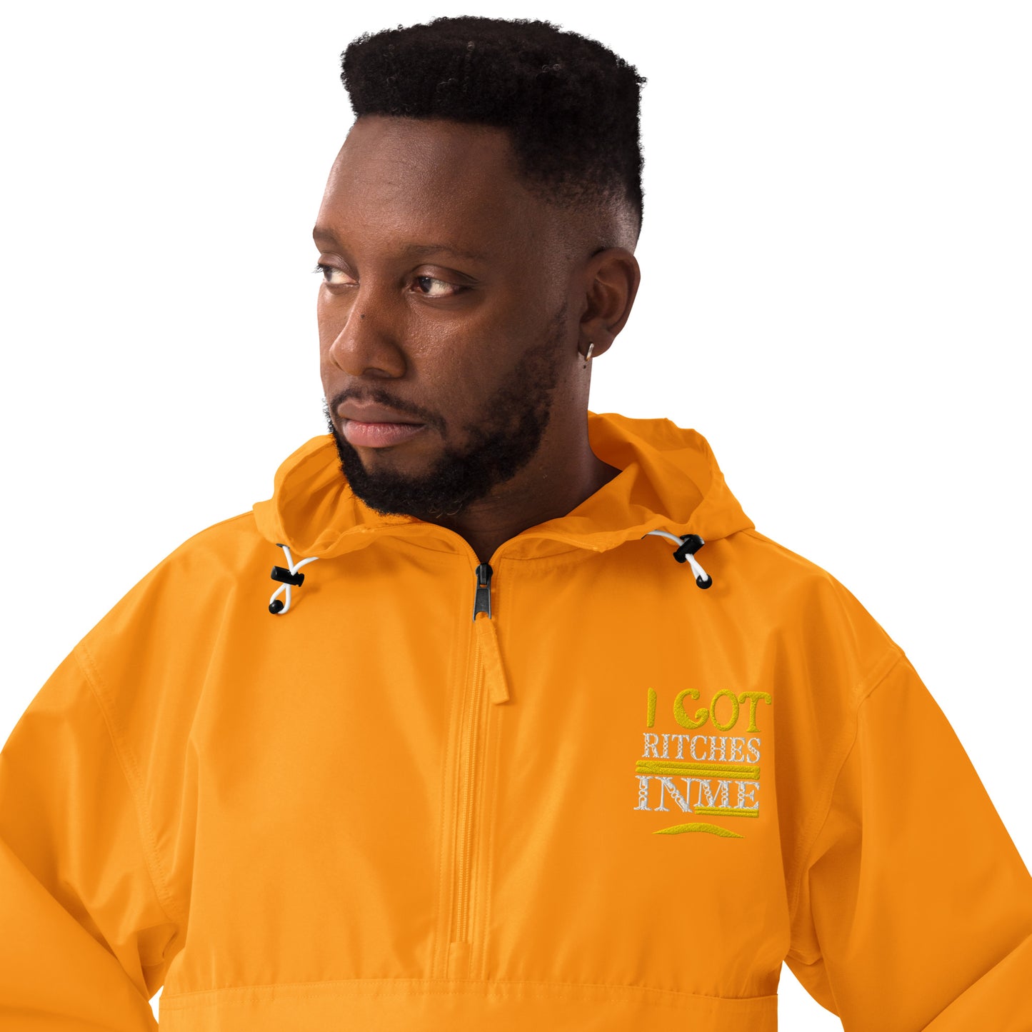 I GOT RITCHES IN ME Embroidered Champion Packable Jacket