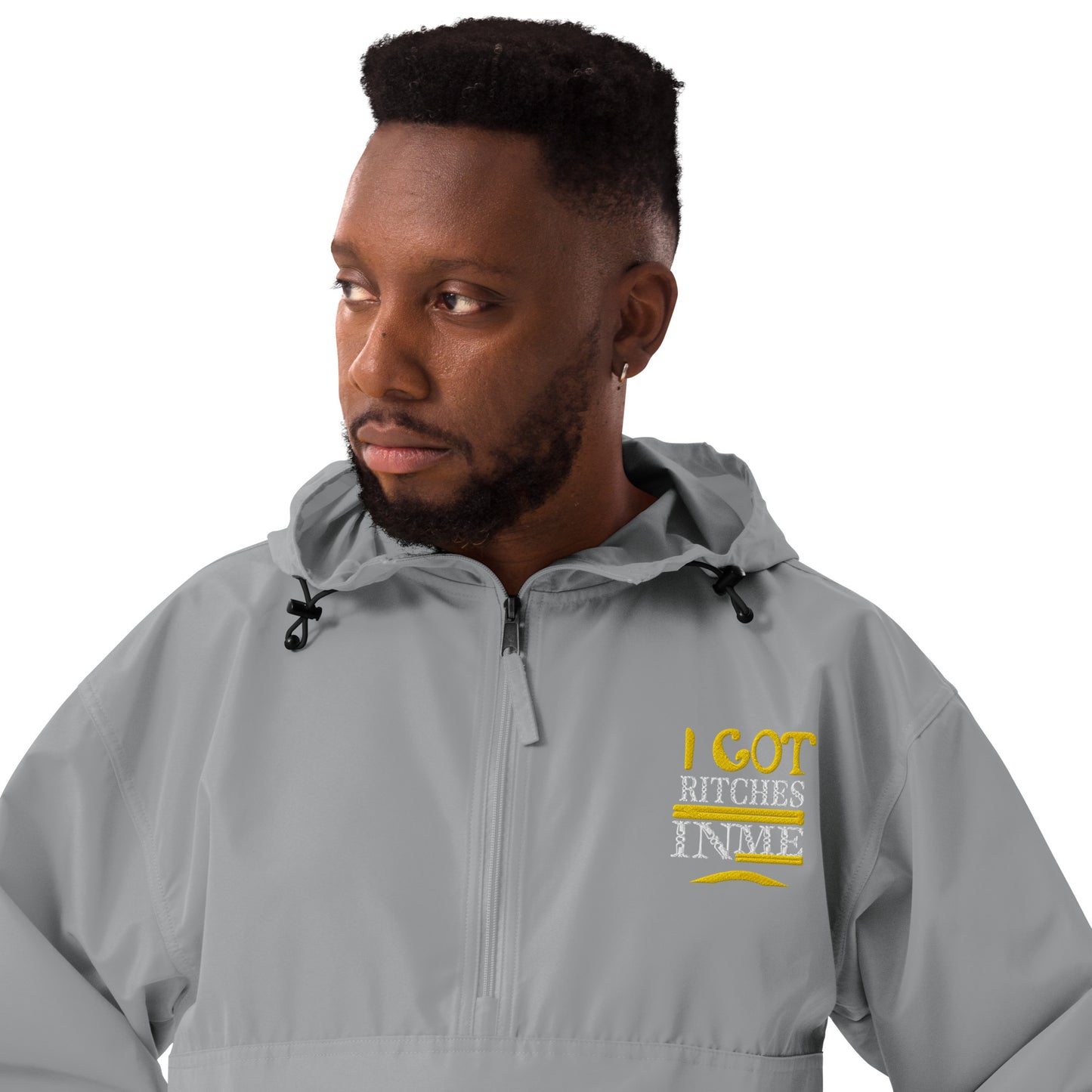 I GOT RITCHES IN ME Embroidered Champion Packable Jacket