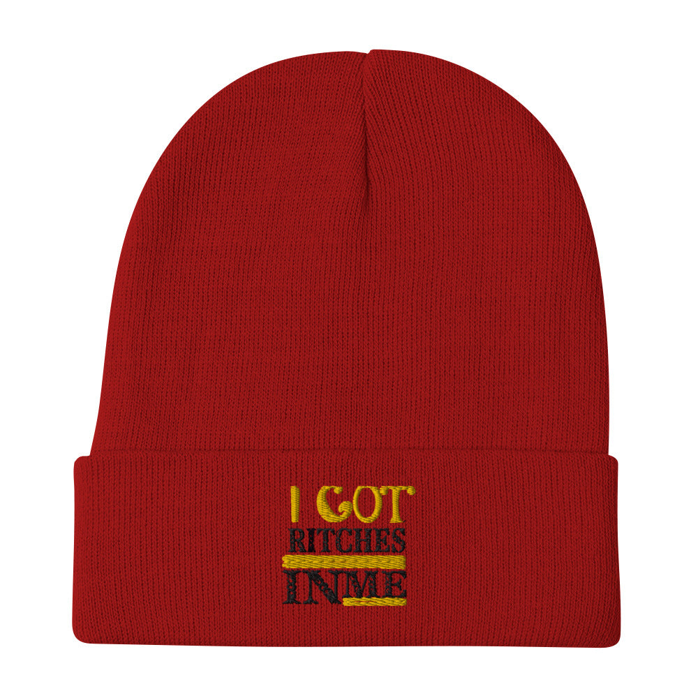 I GOT RICHES IN ME Embroidered Beanie