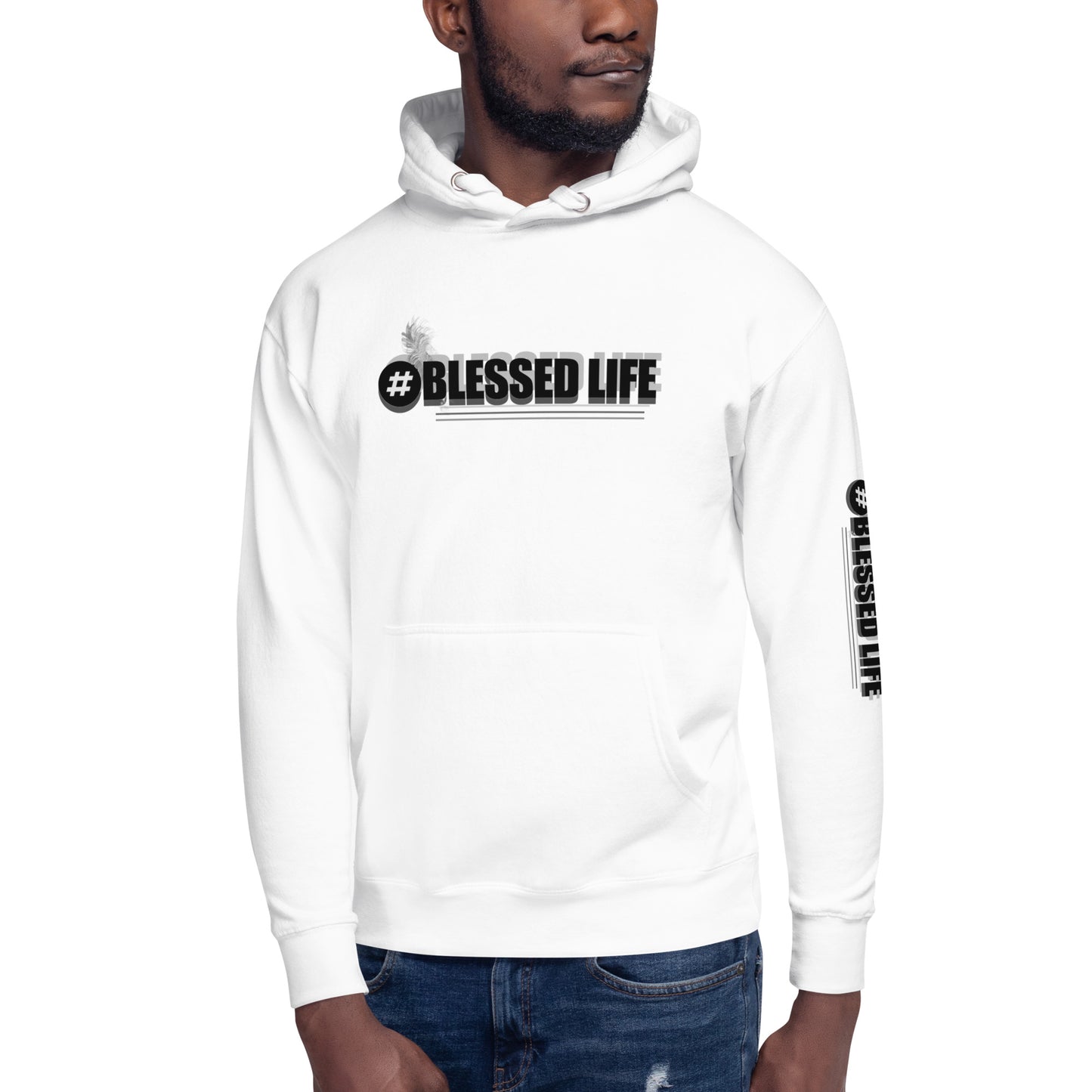 "BLESED LIFE" Three-Panel Fleece Hoodie